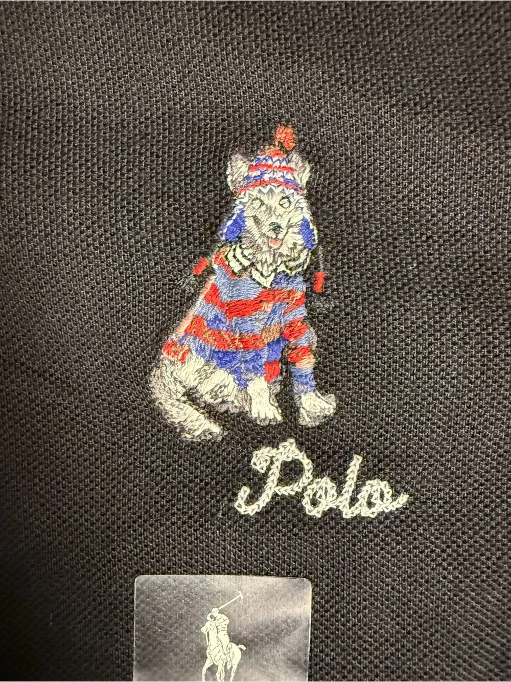 NWT Polo Ralph Lauren Men's Classic Fit Dog-Embroidered Mesh Polo Black XL